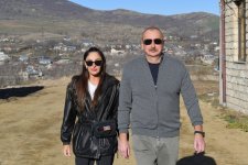 President Ilham Aliyev, First Lady Mehriban Aliyeva visit Girmizi Bazar settlement in Khojavand district (PHOTO/VIDEO)