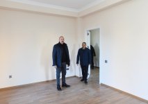 President Ilham Aliyev examines construction works carried out in first new residential complex in Shusha (PHOTO)