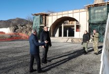President Ilham Aliyev examines construction activities at Dashalti village mosque in Shusha (PHOTO)