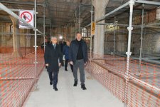 President Ilham Aliyev views restoration progress at Ashaghi Govhar Agha mosque in Shusha (PHOTO)