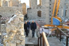 President Ilham Aliyev views restoration progress at Ashaghi Govhar Agha mosque in Shusha (PHOTO)