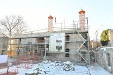 President Ilham Aliyev views restoration progress at Ashaghi Govhar Agha mosque in Shusha (PHOTO)
