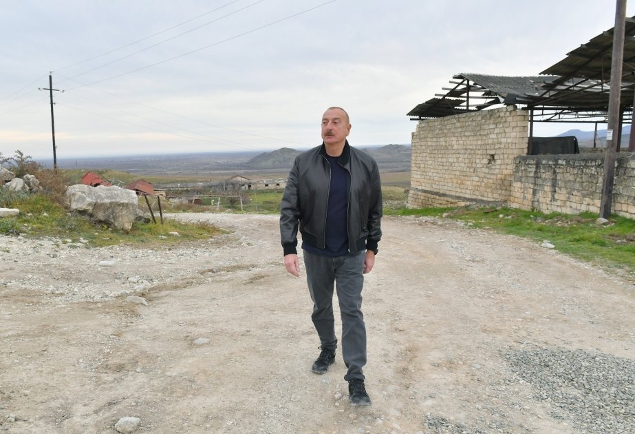 President Ilham Aliyev visits Khanabad village of Khojaly district (PHOTO/VIDEO)
