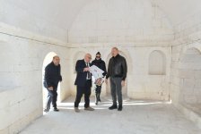 President Ilham Aliyev and First Lady Mehriban Aliyeva viewed ongoing restoration works at Imarat Complex in Aghdam (PHOTO/VIDEO)