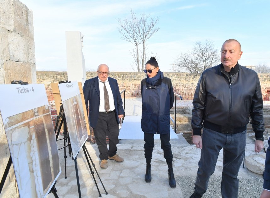 President Ilham Aliyev and First Lady Mehriban Aliyeva viewed ongoing restoration works at Imarat Complex in Aghdam (PHOTO/VIDEO)