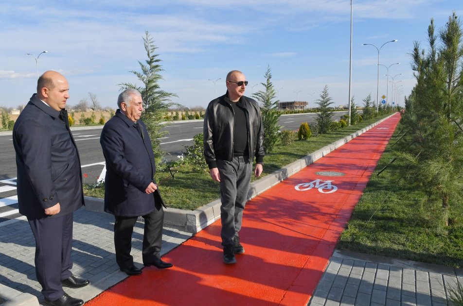 President Ilham Aliyev inspected ongoing works on internal roads of Aghdam city (PHOTO/VIDEO)