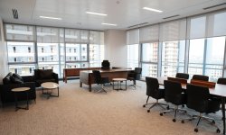 President Ilham Aliyev views construction, redevelopment works, conditions created in Office building in Central Park Quarter of Baku White City (PHOTO)