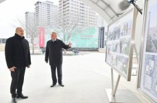 President Ilham Aliyev views construction, redevelopment works, conditions created in Office building in Central Park Quarter of Baku White City (PHOTO)