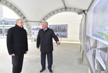 President Ilham Aliyev views construction, redevelopment works, conditions created in Office building in Central Park Quarter of Baku White City (PHOTO)
