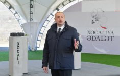 Президент Ильхам Алиев заложил фундамент мемориала жертвам Ходжалинского геноцида и встретился с представителями общественности района (ФОТО/ВИДЕО)