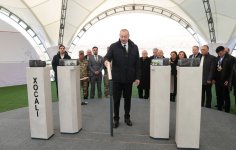 Президент Ильхам Алиев заложил фундамент мемориала жертвам Ходжалинского геноцида и встретился с представителями общественности района (ФОТО/ВИДЕО)