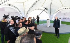 Президент Ильхам Алиев заложил фундамент мемориала жертвам Ходжалинского геноцида и встретился с представителями общественности района (ФОТО/ВИДЕО)
