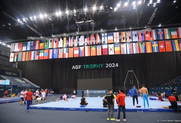 Artistic Gymnastics World Cup athletes hone at Baku's National Gymnastics Arena (PHOTO)