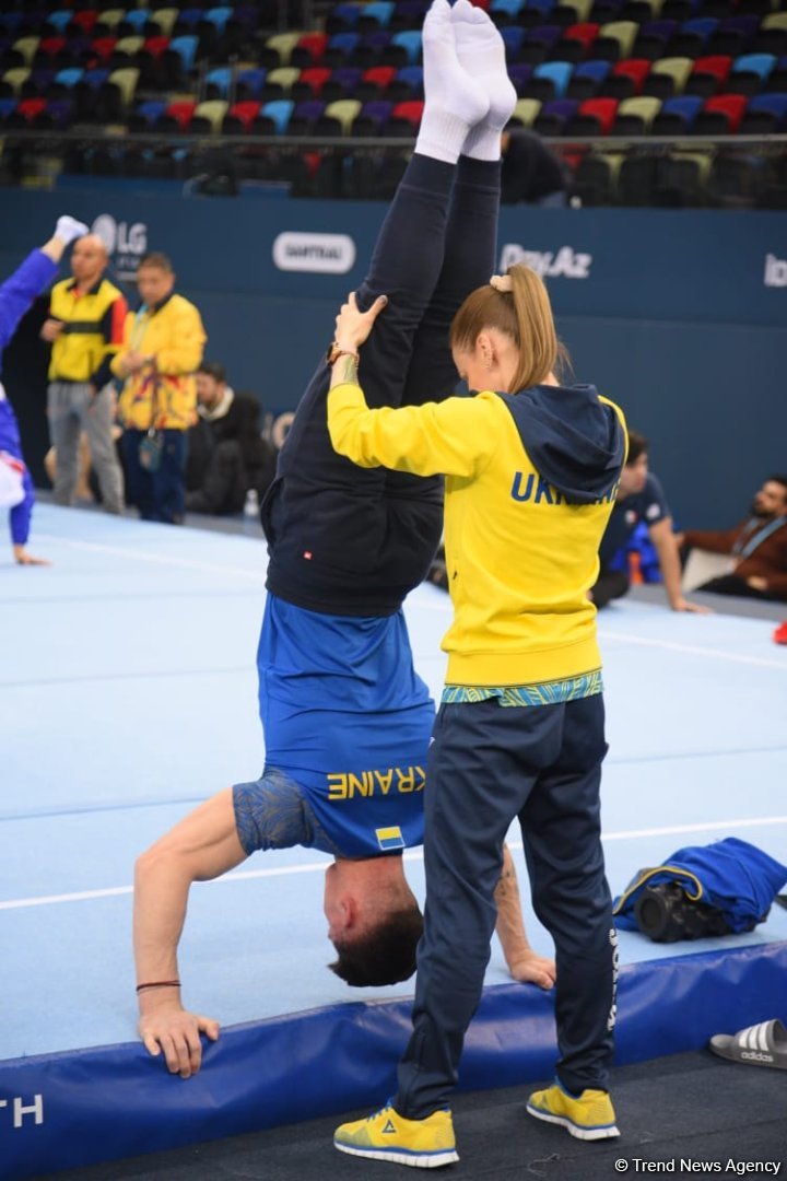 Artistic Gymnastics World Cup athletes hone at Baku's National Gymnastics Arena (PHOTO)