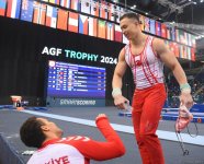 Лучшие моменты второго дня соревнований Кубка мира по спортивной гимнастике в Баку (ФОТО)