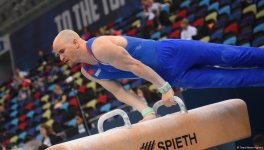 Лучшие моменты второго дня соревнований Кубка мира по спортивной гимнастике в Баку (ФОТО)
