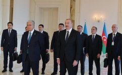 President Ilham Aliyev, and President Kassym-Jomart Tokayev watch ceremony marking arrival of container train from China to Baku (PHOTO/VIDEO)