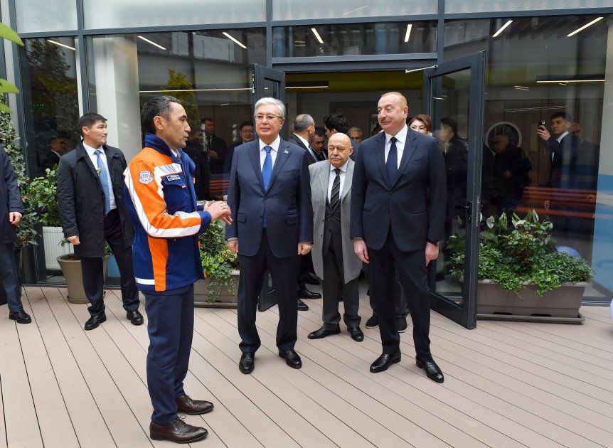 Президент Ильхам Алиев и Президент Касым-Жомарт Токаев приняли участие в церемонии открытия Центра детского творчества имени Курмангазы в Физули (ФОТО/ВИДЕО)