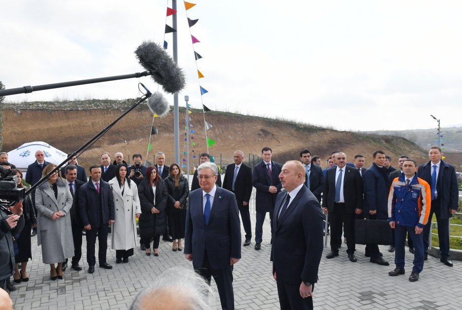 Президент Ильхам Алиев и Президент Касым-Жомарт Токаев приняли участие в церемонии открытия Центра детского творчества имени Курмангазы в Физули (ФОТО/ВИДЕО)