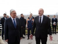 Президент Ильхам Алиев и Президент Касым-Жомарт Токаев приняли участие в церемонии открытия Центра детского творчества имени Курмангазы в Физули (ФОТО/ВИДЕО)
