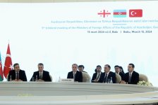 В Баку состоялась девятая трехсторонняя встреча глав МИД Азербайджана, Турции и Грузии (ФОТО)