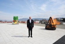 Президент Ильхам Алиев разжег в городе Ханкенди костер по случаю Новруза и поздравил азербайджанский народ с праздником (ФОТО/ВИДЕО)