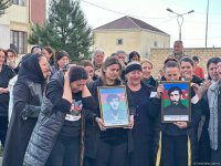 Azerbaijan holds farewell ceremony for persons whose remains were found in Khojaly (PHOTO)