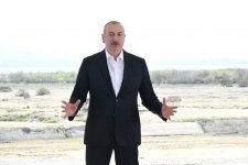 Президент Ильхам Алиев дал старт реконструкции Ширванского оросительного канала в Гаджигабульском районе (ФОТО/ВИДЕО)