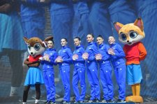 В рамках Кубка мира по художественной гимнастике команде Азербайджана вручена награда "AGF Trophy" (ФОТО)