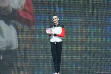 В рамках Кубка мира по художественной гимнастике в Баку вручена награда "AGF Trophy" (ФОТО)