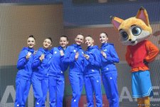 В Баку состоялась церемония награждения победителей и призеров Кубка мира по художественной гимнастике (ФОТО)