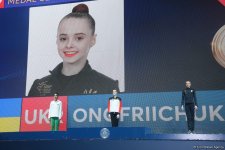 В Баку состоялась церемония награждения победителей и призеров Кубка мира по художественной гимнастике (ФОТО)