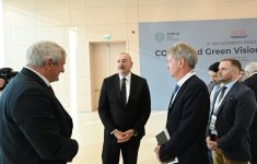 Президент Ильхам Алиев принял участие в международном форуме на тему «СОР29 и Зеленое видение для Азербайджана» (ФОТО/ВИДЕО)