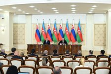 Президент Ильхам Алиев и премьер-министр Словакии Роберт Фицо выступили с заявлениями для прессы (ФОТО/ВИДЕО)