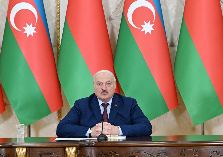 Президент Ильхам Алиев и Президент Александр Лукашенко выступили с заявлениями для прессы (ФОТО/ВИДЕО)