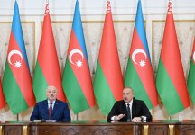 Президент Ильхам Алиев и Президент Александр Лукашенко выступили с заявлениями для прессы (ФОТО/ВИДЕО)