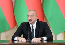 Президент Ильхам Алиев и Президент Александр Лукашенко выступили с заявлениями для прессы (ФОТО/ВИДЕО)