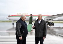 Президент Беларуси Александр Лукашенко прибыл в Физулинский район (ВИДЕО/ФОТО)