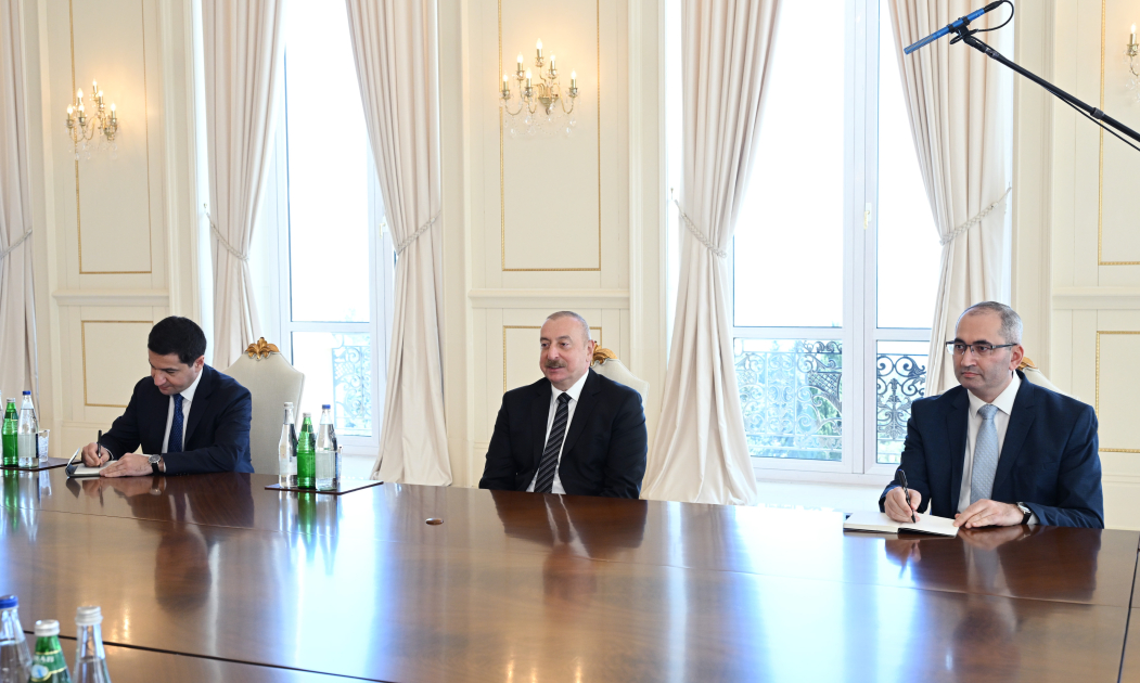 Президент Ильхам Алиев принял делегацию во главе с председателем Сейма Латвии (ВИДЕО/ФОТО)