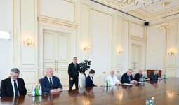 Президент Ильхам Алиев принял делегацию во главе с председателем Сейма Латвии (ВИДЕО/ФОТО)