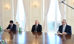 Президент Ильхам Алиев принял делегацию во главе с председателем Сейма Латвии (ВИДЕО/ФОТО)