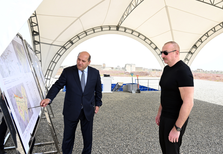 President Ilham Aliyev lays foundation stone for Taghibayli village in Aghdam district (PHOTO/VIDEO)
