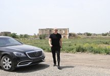 Президент Ильхам Алиев заложил фундамент села Гюллюджа Агдамского района (ФОТО/ВИДЕО)