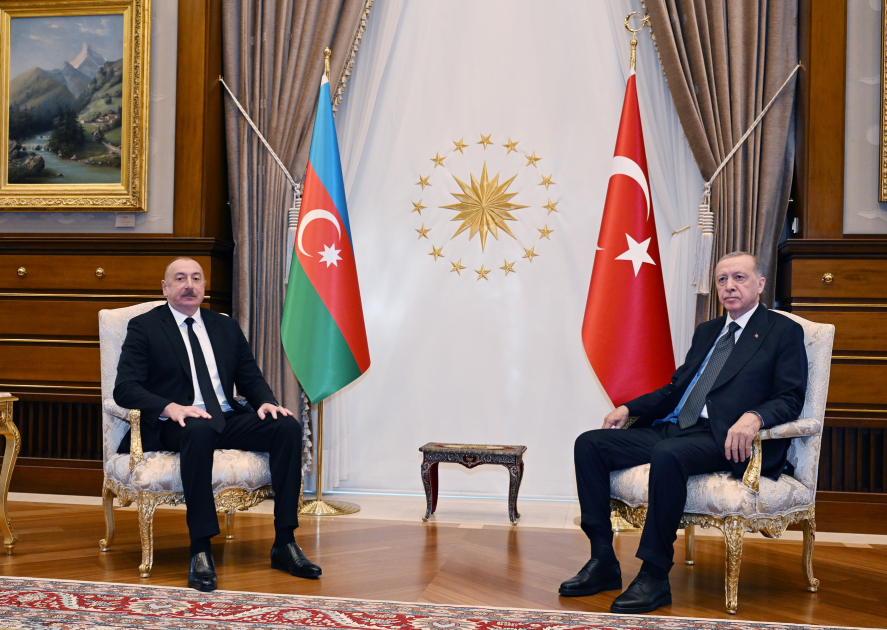 President Ilham Aliyev, President Recep Tayyip Erdogan hold one-on-one meeting (PHOTO/VIDEO)