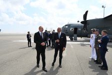 President Ilham Aliyev presented with military transport aircraft produced by Italian Leonardo (PHOTO/VIDEO)