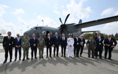 President Ilham Aliyev presented with military transport aircraft produced by Italian Leonardo (PHOTO/VIDEO)