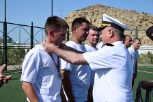 Warships of Russian Caspian Flotilla sail out of Baku port (PHOTO)