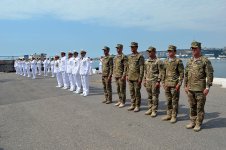 Warships of Russian Caspian Flotilla sail out of Baku port (PHOTO)