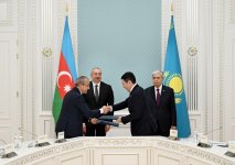 Состоялась церемония обмена Договором акционеров между Азербайджаном и Казахстаном с участием Президента Ильхама Алиева и Президента Касым-Жомарта Токаева (ФОТО/ВИДЕО)