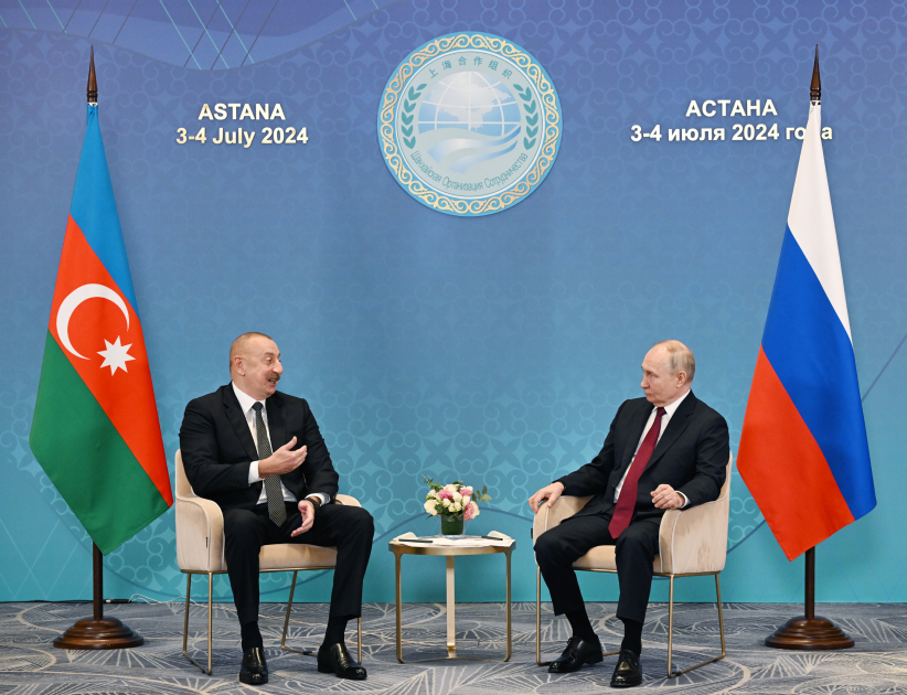President Ilham Aliyev, President Vladimir Putin hold meeting in Astana (PHOTO/VIDEO)